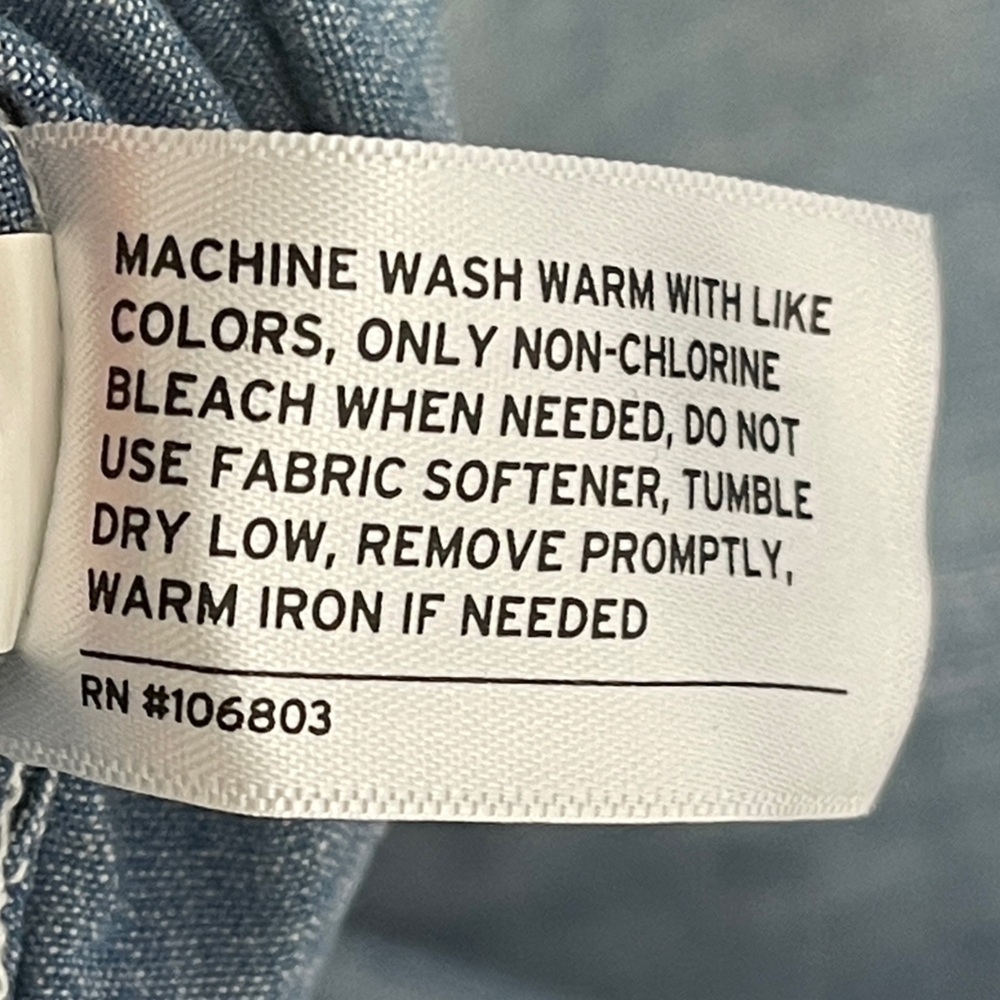 Duluth Trading Co Mens Untucked Chambray Button Front Long Sleeve Work Shirt 2XL - Picture 8 of 11